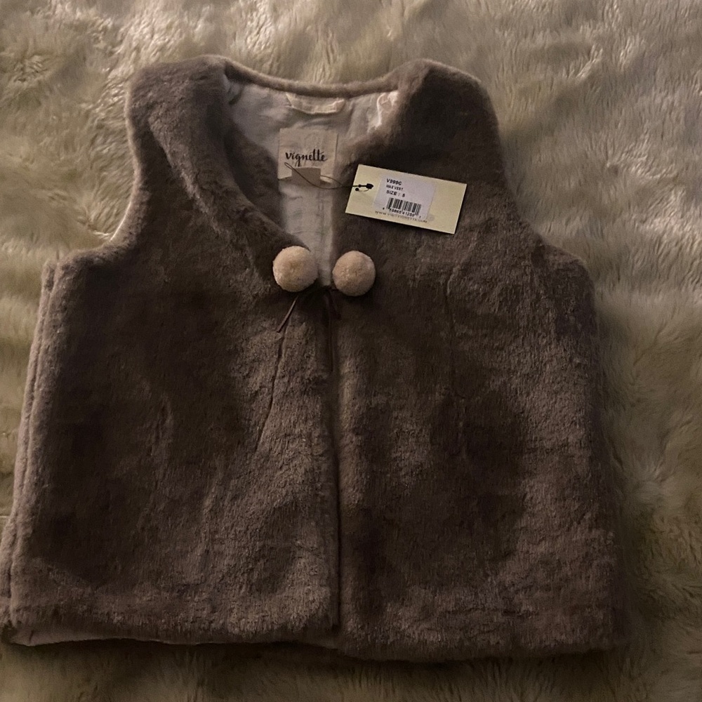 Vignette Kids Brown Fuzzy Vest